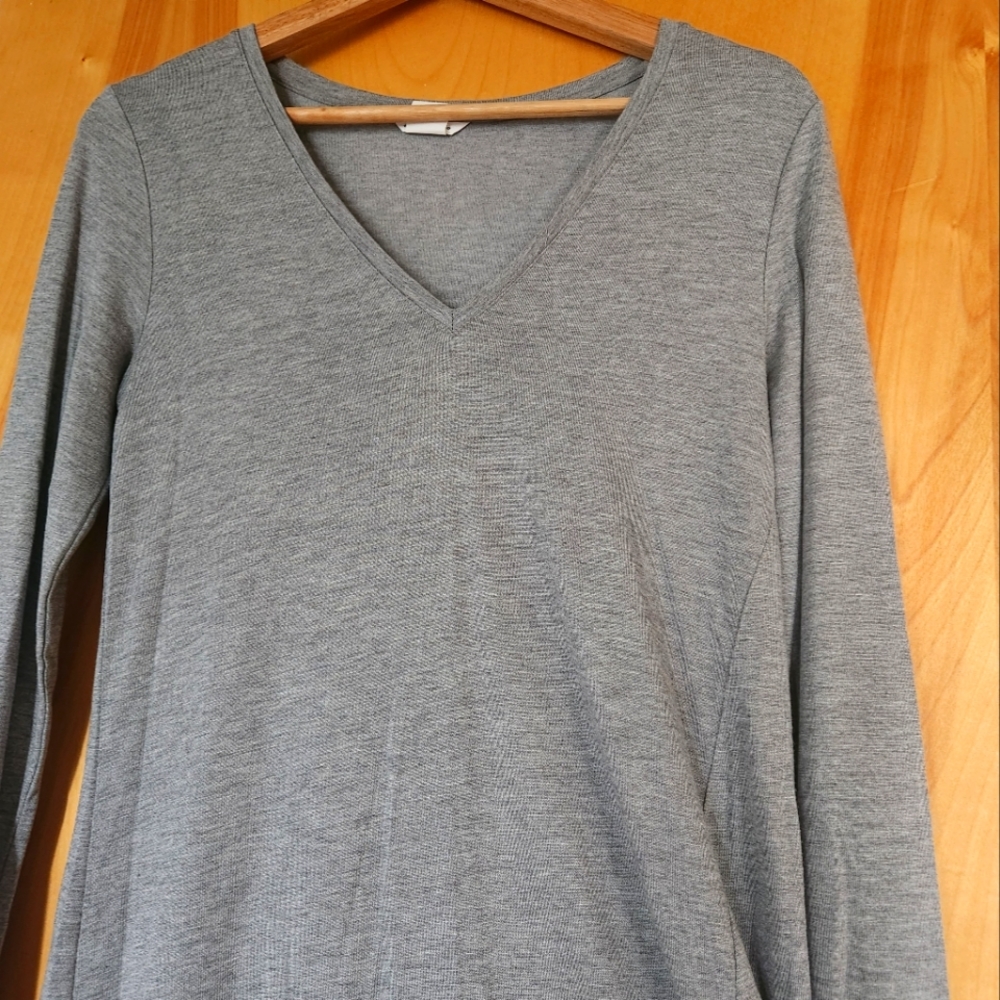Club Monaco long grey jersey dress with slit